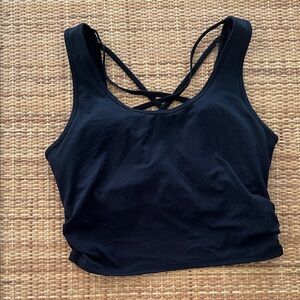 Gilly Hicks Black Crisscross Back Crop Tank